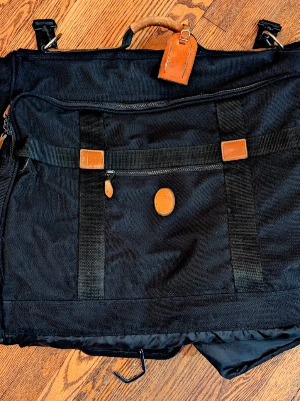 Vintage Dior Luggage Set – 2 Piece Canvas Leather Black Duffle Garment